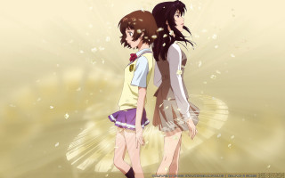 Anime girls bubbles star background - holography free wallpaper