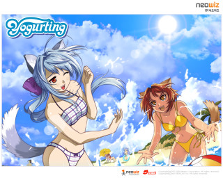 Cartoon two women beach bikinis - bikinis free wallpaper