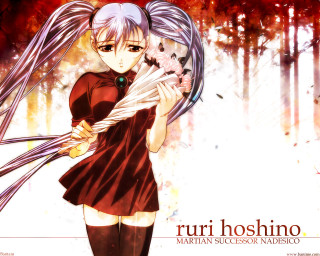 Girl bouquet red dress anime - long hair holding free wallpaper