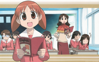 Girl reading classroom manga style - other girl free wallpaper