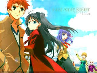 Anime group clouds ufotable fate - a group of anime characters free wallpaper