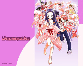 Anime girls pink dresses braided - poster art free wallpaper