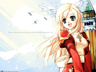 Blonde girl red dress bird - a red dress free wallpaper