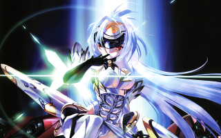 Eizan kikukawa sword woman light - shining behind her free wallpaper