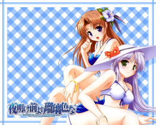 Long hair anime girls summer - long hair and a hat free wallpaper