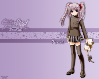 Girl teddy bear purple stars - a purple ribbon free wallpaper