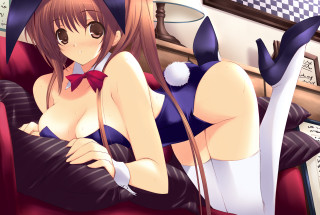 Woman bikini cat tail yayoi - a blue bikini free wallpaper
