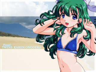 Girl beach blue sky bikini - a girl in a bikini free wallpaper