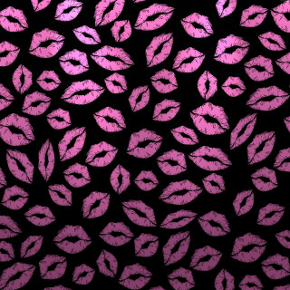 Black pink lipstick prints leaves - video art free wallpaper