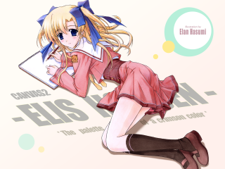 Elisabeth blonde blue bow smile - her face free wallpaper