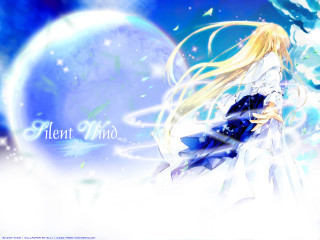 Anime girl blonde hair white - magic realism free wallpaper