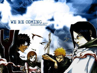 Anime group reunion dark background - were free wallpaper