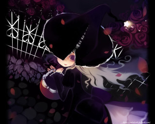Black hat black dress gothic - a black jacket free wallpaper