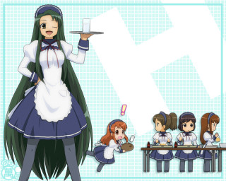 Maid girls tray table argyle - a table in front free wallpaper