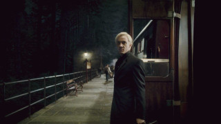 Man suit train platform night - a flashlight free wallpaper