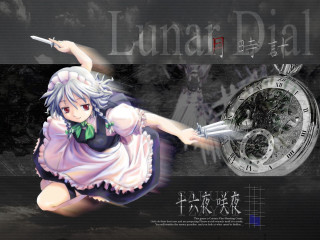 Lunaia dial clock maid knife - a anime character free wallpaper