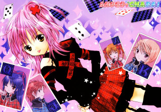 Pink hair girl card dice - official art free wallpaper for desktop