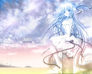 Anime girl white dress tree - a tree branch in front free wallpaper