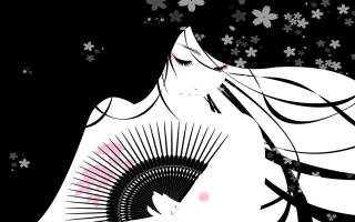 Woman hair blowing flowers stars - the wind free wallpaper