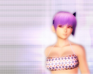 Purple hair bikini cat ears - a wall free wallpaper