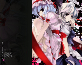 Anime girls white pink blue - white hair free wallpaper
