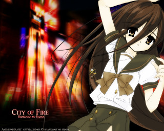 Girl longhair white shirt city - a city in the background free wallpaper
