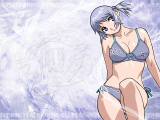 Woman bikini blue background anime - sots art free wallpaper