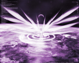 Purple bird planet spiral space - over a planet free wallpaper