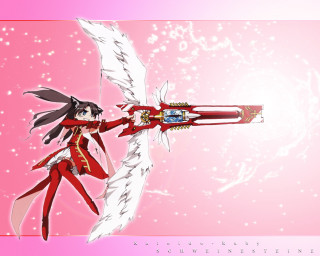 Girl sword anime magical wings - a white angel free wallpaper
