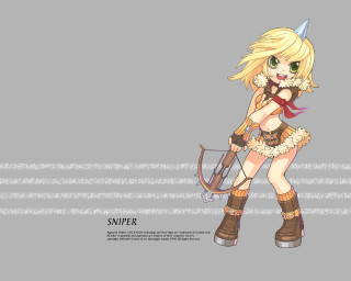 Cartoon archer blonde horns skirt - a bow and arrow free wallpaper