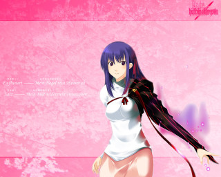 Woman pink background bird spring - ufotable free wallpaper