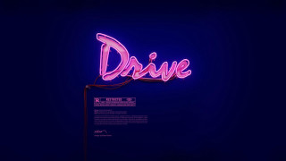 Neon drive dark room blue - poster art free wallpaper