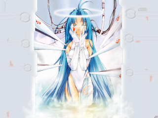 Anime girl blue hair white 5 - a blue tail free wallpaper