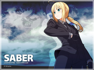 Anime blonde hair suit saber - a black suit free wallpaper