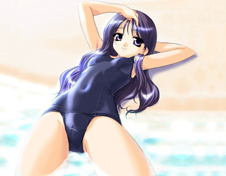 Woman beach anime swimsuit figurative - a woman in a swimsuit free wallpaper
