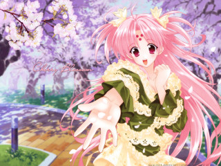 Pink hair girl green dress - pink hair free wallpaper