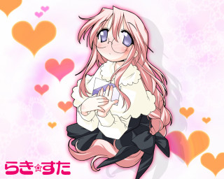 Pink hair blush kiss glasses - long pink hair free wallpaper