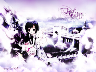 Girl dog cat cloud city - the cloud free wallpaper