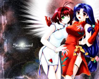 Space girls starry sky moon - a space background free wallpaper