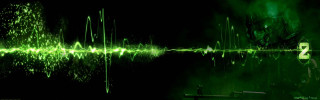 Green black soundwave demon face - a demon free wallpaper