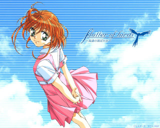 Girl pink dress flying bird - a pink dress free wallpaper