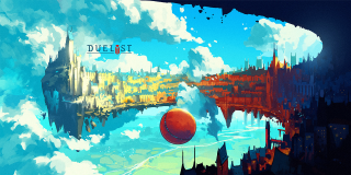 City red ball floating clouds - a red ball free wallpaper