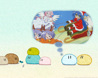 Santa sleigh anime girls blue - a santa clause free wallpaper