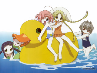 Girls rubberduck water manga beach - a group of girls free wallpaper