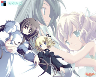 Anime girls hugging teddy bear - a teddy bear free wallpaper