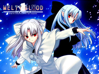 Snowy anime characters blue sky - a snowy scene free wallpaper