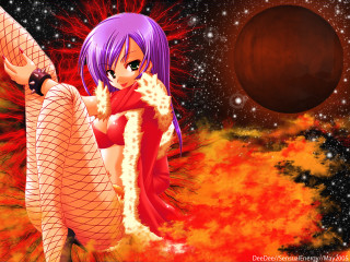 Girl red dress fireball anime - a fireball free wallpaper