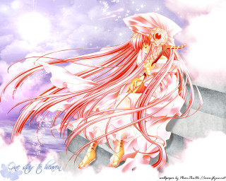 Woman longhair whitedress flying anime - the wind free wallpaper for desktop