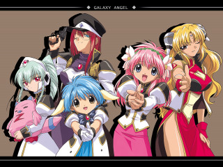 Anime girls guns hats space - their head free wallpaper