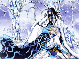 Anime couple snowy forest fantasy - ground free wallpaper